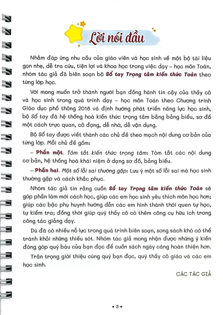 SỔ TAY TRỌNG TÂM KIẾN THỨC TOÁN LỚP 8